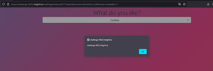 Screenshot of the final successful alert